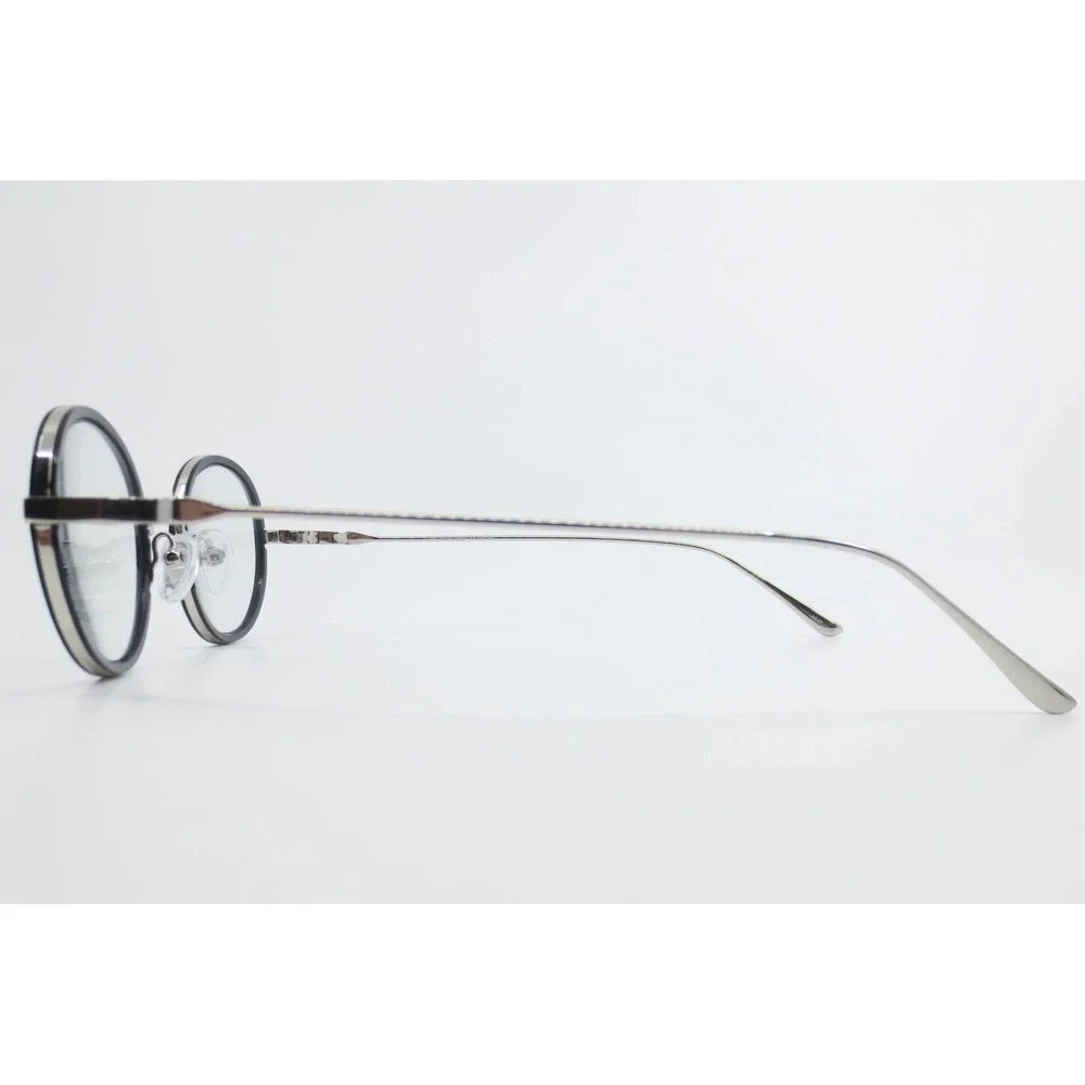 Robert Mitchell RM 202115 Round Black Silver Eyeglasses Frames 47-23-145